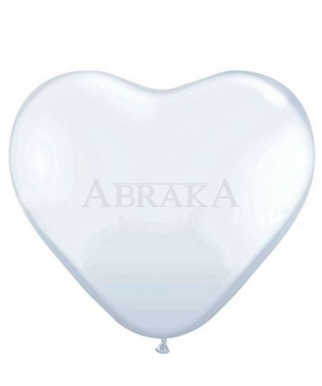 Balón biele srdce - 25 cm