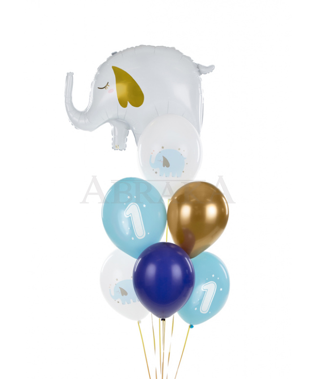 Balón biely so sloníkom