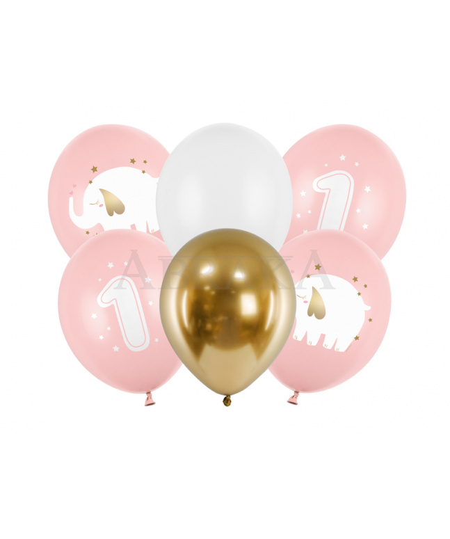 Balón 1.narodeniny rúžový 6ks/bal