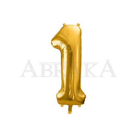 Zlatý fóliový balón číslo 1 - 86 cm