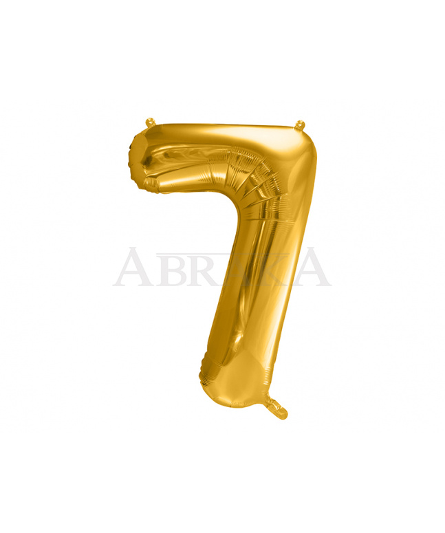 Zlatý fóliový balón číslo 7 - 86 cm