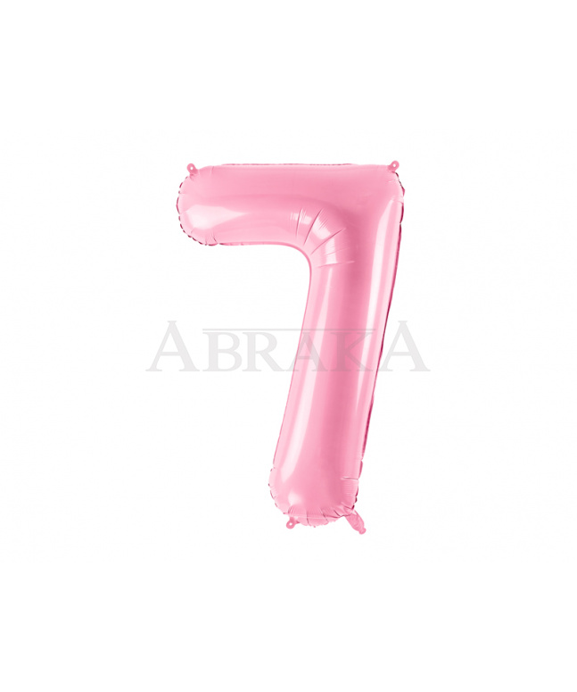 Ružový pastel fóliový balón číslo 7 - 86 cm