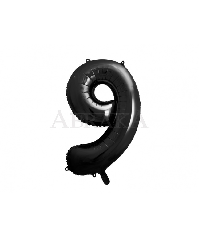 Čierny fóliový balón číslo 9 - 85 cm