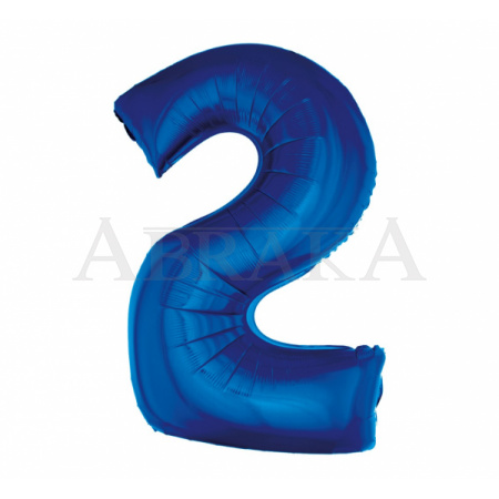 Modrý fóliový balón číslo 2 - 85 cm