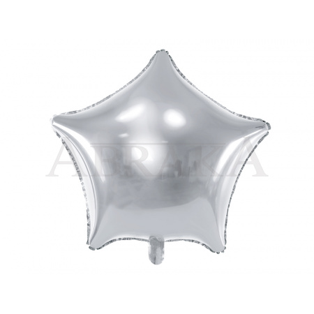 Fóliový balón Hviezda strieborná lesklá 48 cm