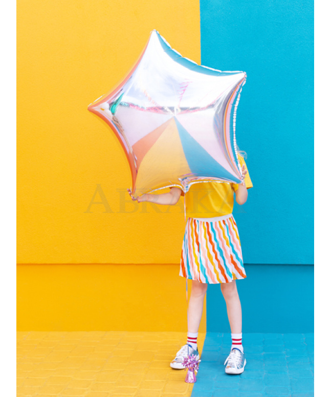 Fóliový balón Hviezda strieborná lesklá 70 cm