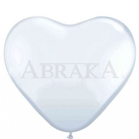 Balón biele srdce - 25 cm