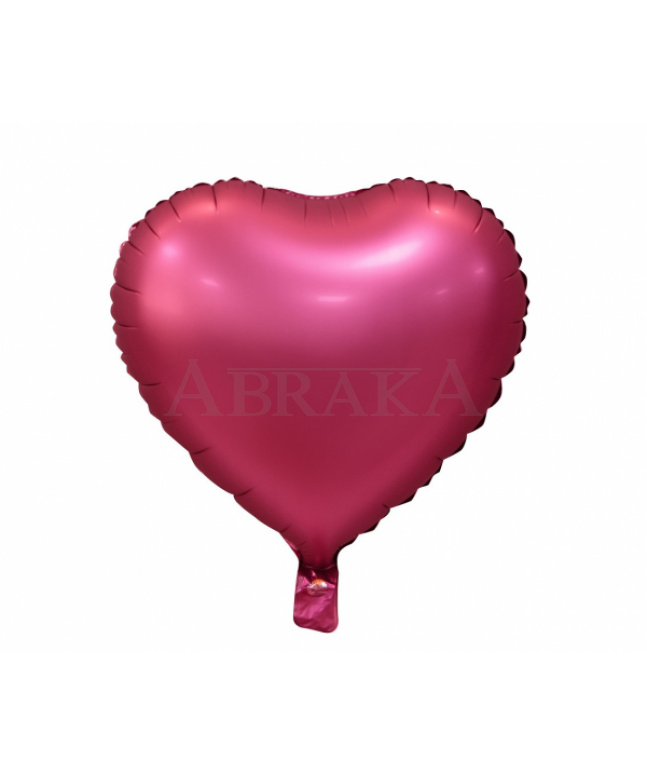 Fóliový balón Srdce tmavo ružové matné 45 cm
