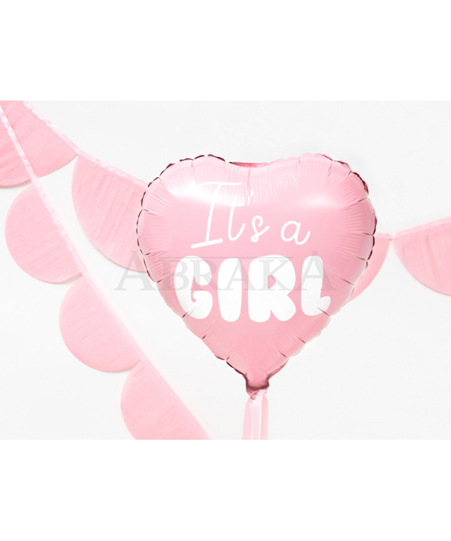 Fóliový balón srdce IT´S A GIRL 45 cm