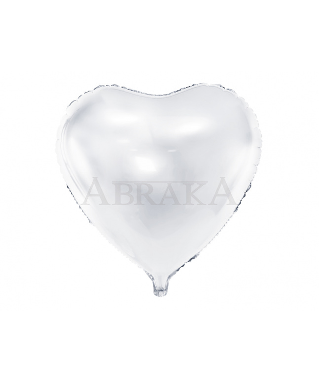 Fóliový balón Srdce biele lesklé 45 cm