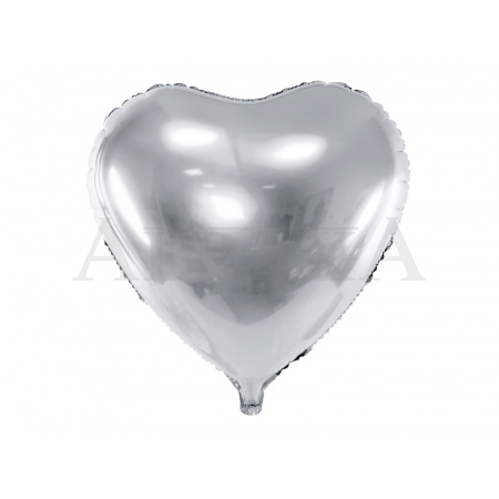 Fóliový balón Srdce strieborné 61 cm
