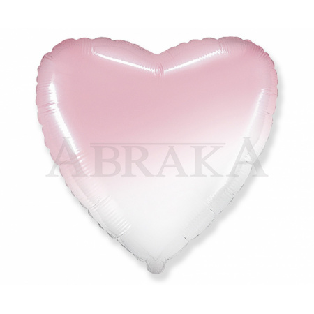 Fóliový balón Srdce bielo ružové 45 cm