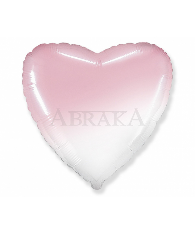 Fóliový balón Srdce bielo ružové 45 cm