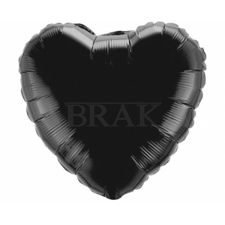 Fóliový balón Srdce čierne 45 cm