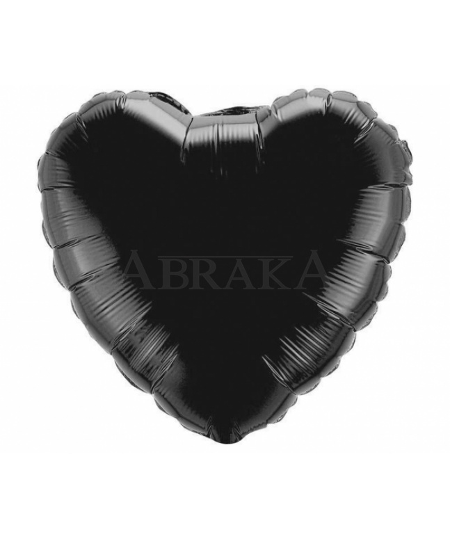 Fóliový balón Srdce čierne 45 cm