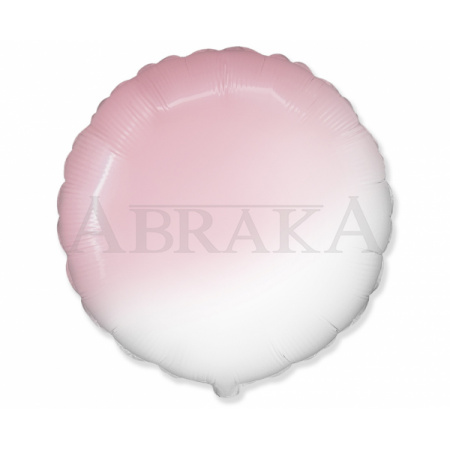 Fóliový balón Okrúhly bielo ružový 45 cm