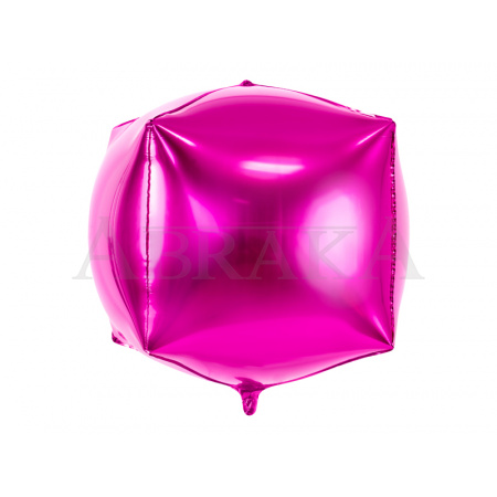 Fóliový balón 3D Kocka ružová 35 cm