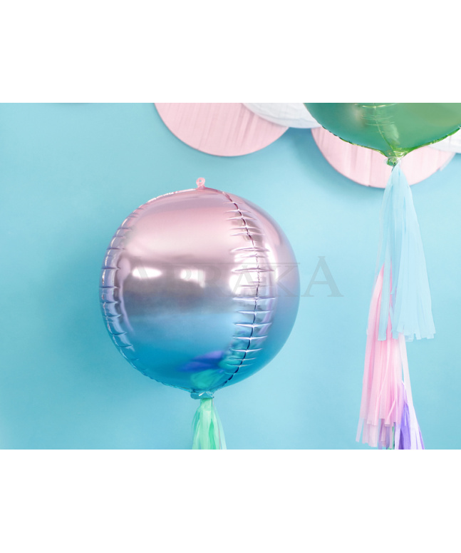 Ombré fóliový balón fialovo modrá 35 cm - guľa