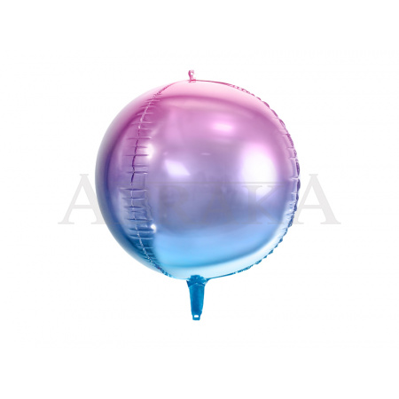 Ombré fóliový balón fialovo modrá 35 cm - guľa
