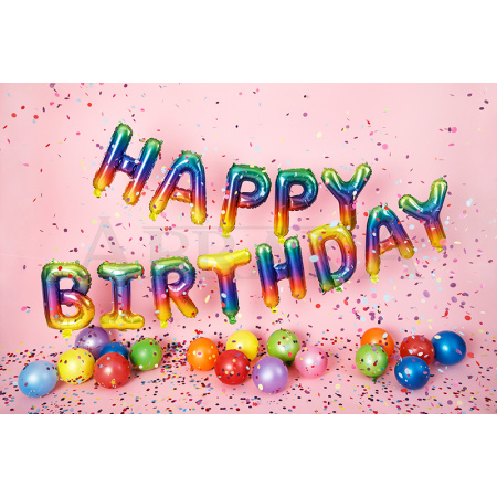 Fóliový nápis HAPPY BIRTHDAY DÚHOVÝ 340 x 35 cm