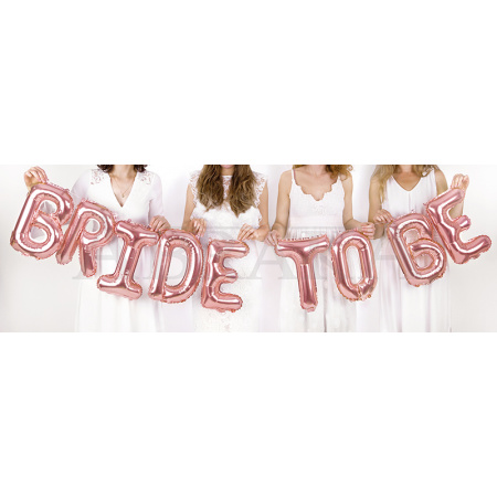 Fóliový nápis BRIDE TO BE 340 x 35 cm ROSE GOLD