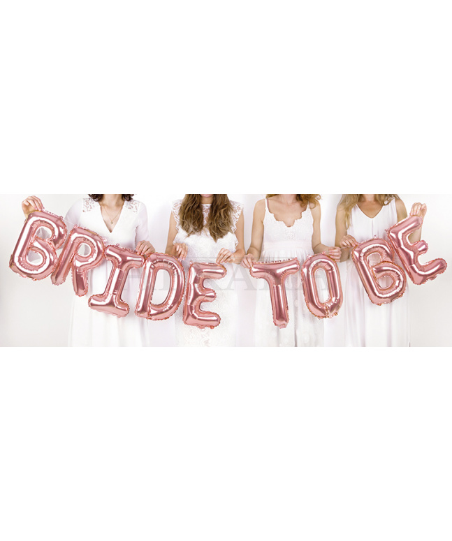 Fóliový nápis BRIDE TO BE 340 x 35 cm ROSE GOLD