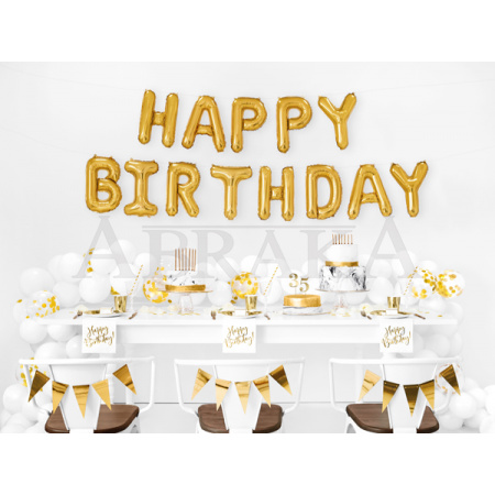 Fóliový nápis HAPPY BIRTHDAY ZLATÝ 340 x 35 cm