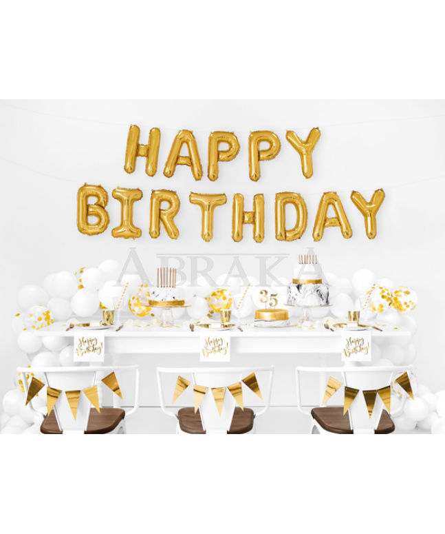 Fóliový nápis HAPPY BIRTHDAY ZLATÝ 340 x 35 cm