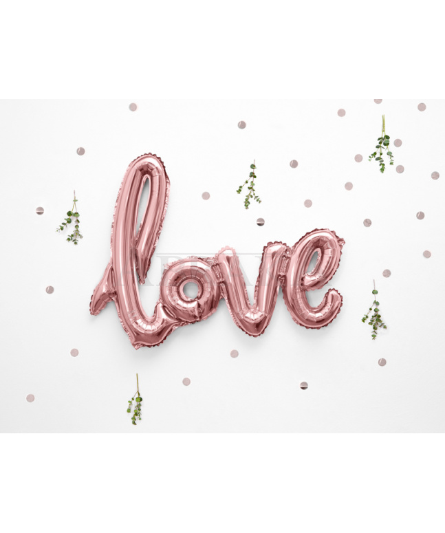 Fóliový nápis LOVE ROSE GOLD 73 x 59 cm