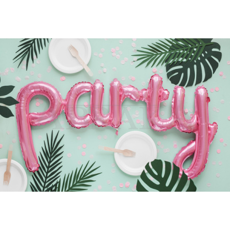 Fóliový nápis PARTY RUŽOVÝ 80 x 40 cm