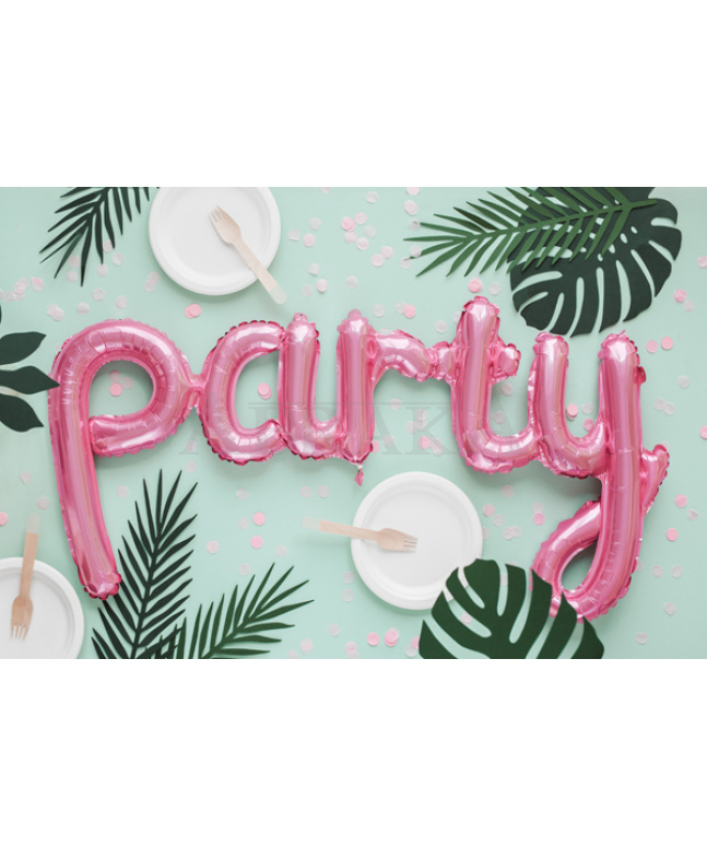 Fóliový nápis PARTY RUŽOVÝ 80 x 40 cm