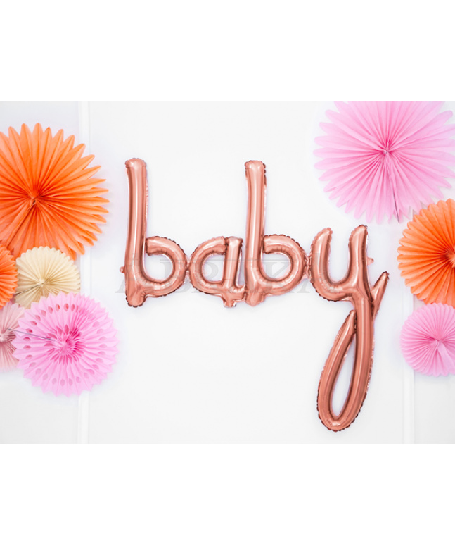 Fóliový nápis BABY ROSE GOLD 73,5 x 75,5 cm