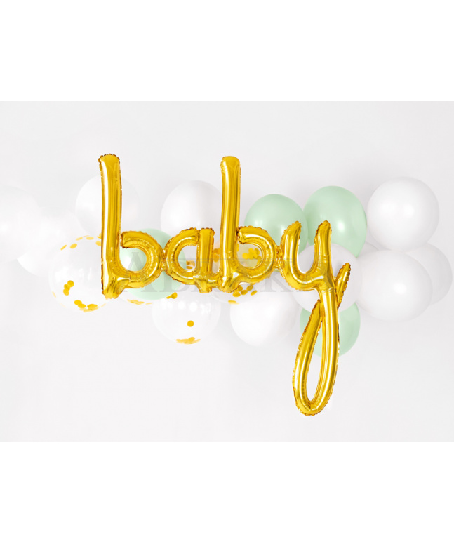 Fóliový nápis Baby zlatý 73,5 x 75,5 cm
