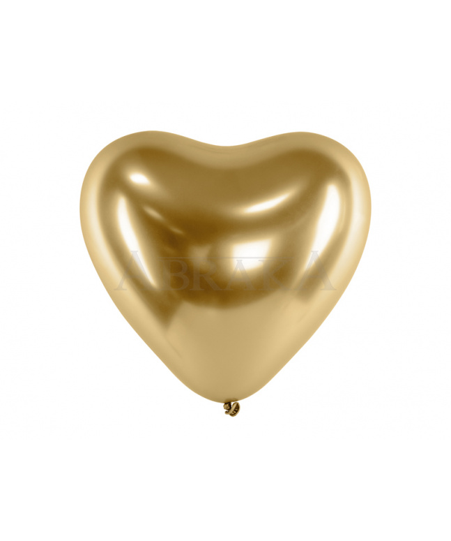Balón chrómový Srdce zlaté 30 cm