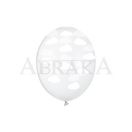 Balón priesvitný s bielymi obláčikmi