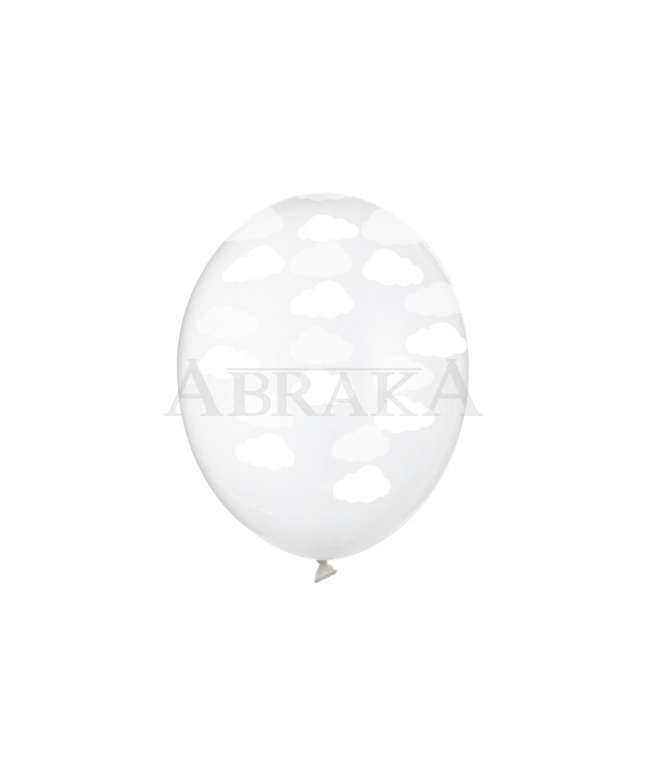 Balón priesvitný s bielymi obláčikmi