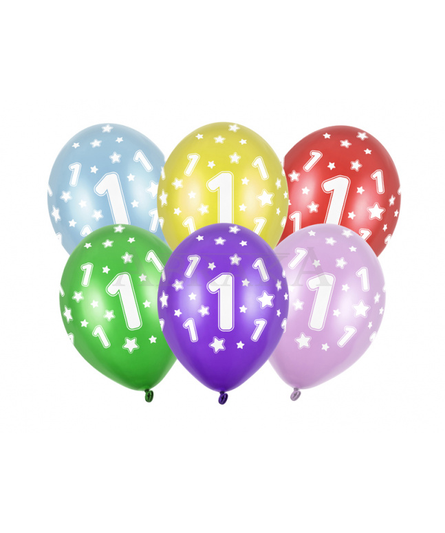 Balón narodeninový číslo 1 s hviezdičkami