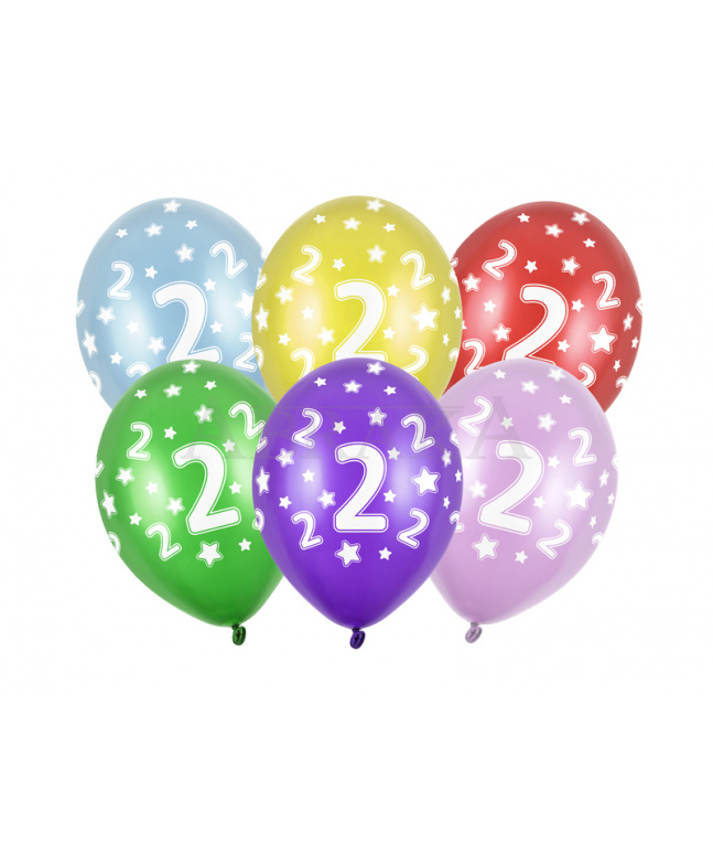 Balón narodeninový číslo 2 s hviezdičkami