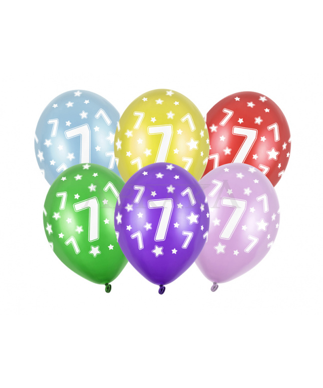 Balón narodeninový číslo 7 s hviezdičkami