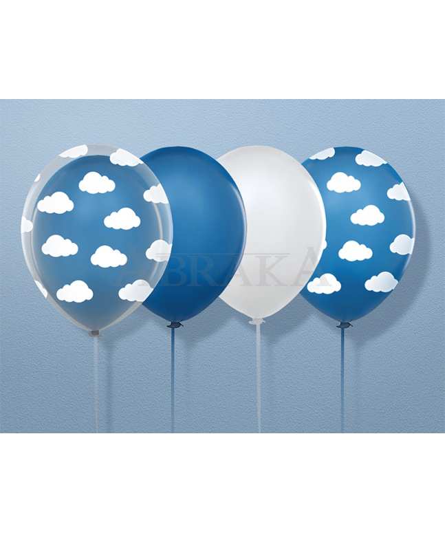 Balón modrý s bielymi obláčikmi