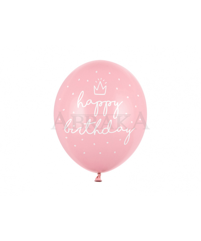 Balón rúžový Happy Birthday
