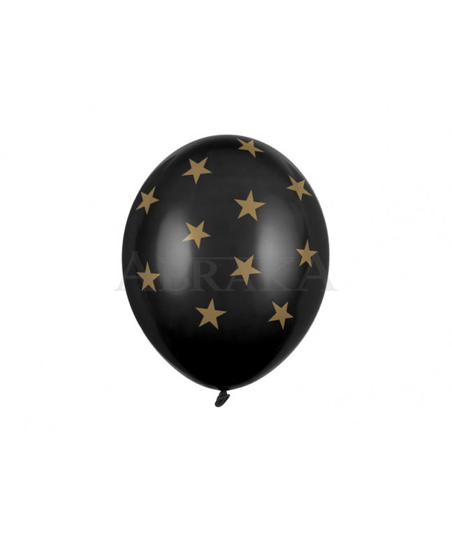 Balón čierny so zlatými hviezdičkami