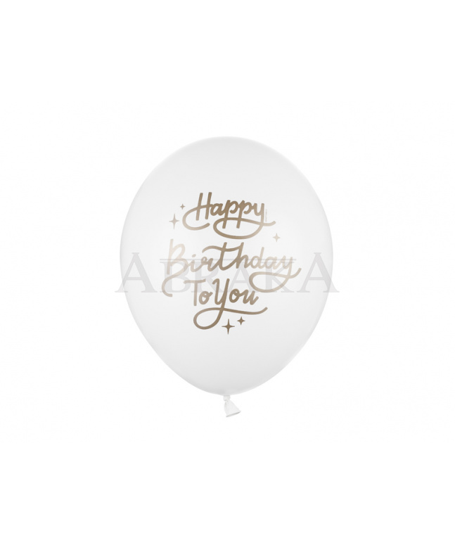 Balón biely Happy Birthday To You