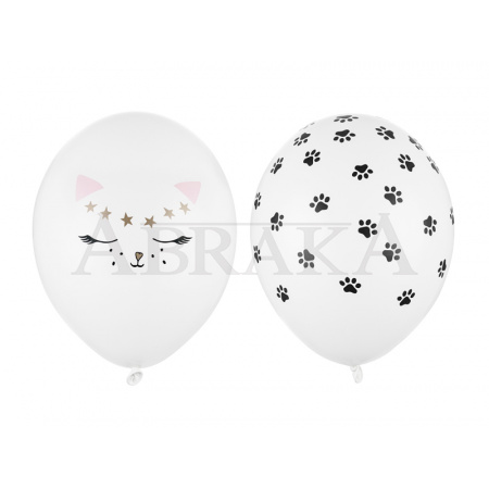 Balón biely s tvárou mačky