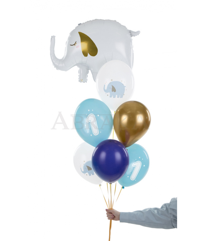 Balón 1.narodeniny modrý 6ks/bal