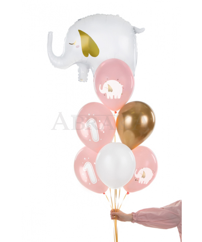 Balón rúžový so sloníkom