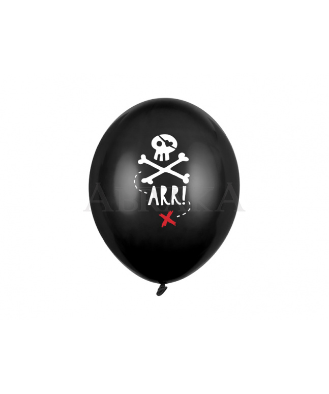 Balón čierny s pirátskou smrtkou
