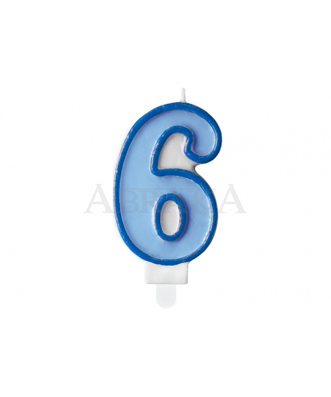 SVIEČKA č. 6 MODRÁ