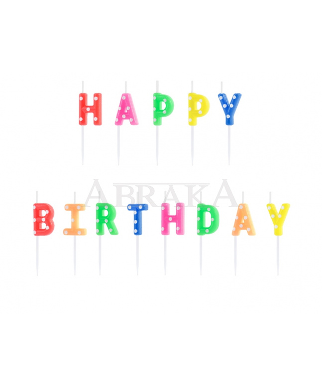 SVIEČKY HAPPY BIRTHDAY FAREBNÉ