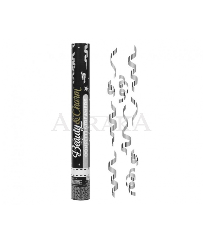 KONFETY STRIEBORNÉ METALICKÉ SERPENTÍNY 40 CM